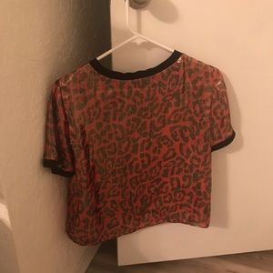 Alice and Olivia Metallic animal Print Top